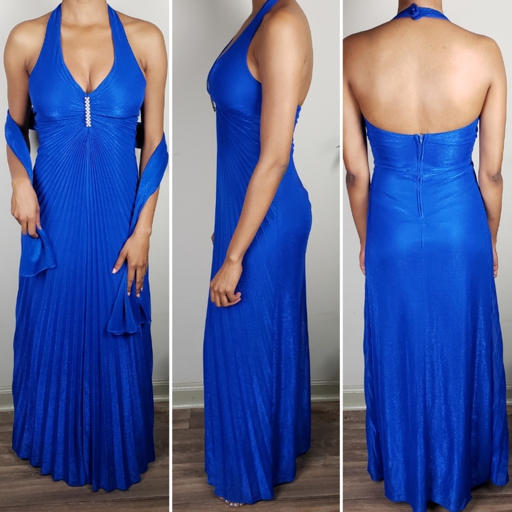 Royal Blue Prom/Formal Gown with Shawl Size XS